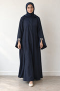Bow Cuff Abaya in blue