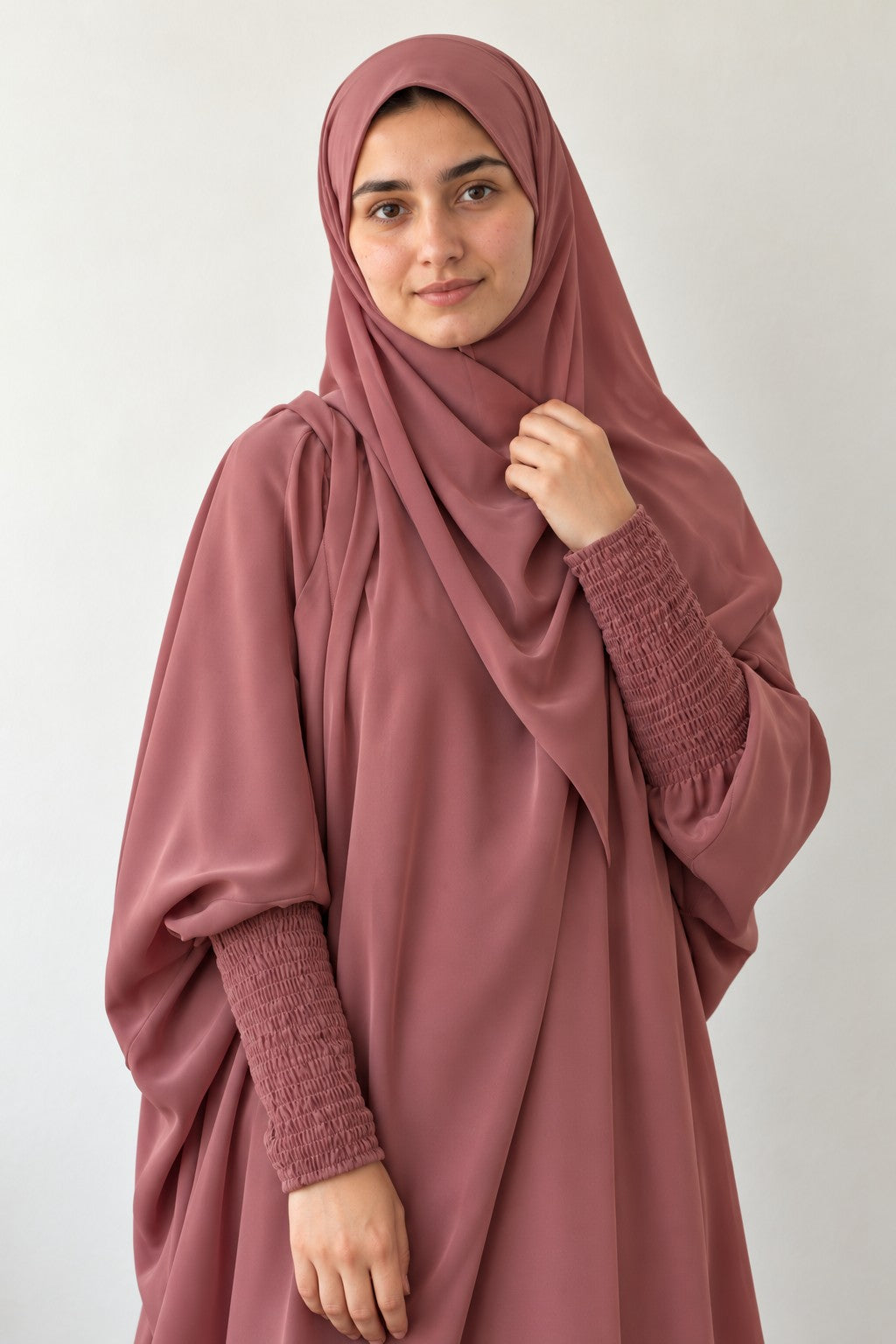 Overhead Jilbab Set in dusty rose