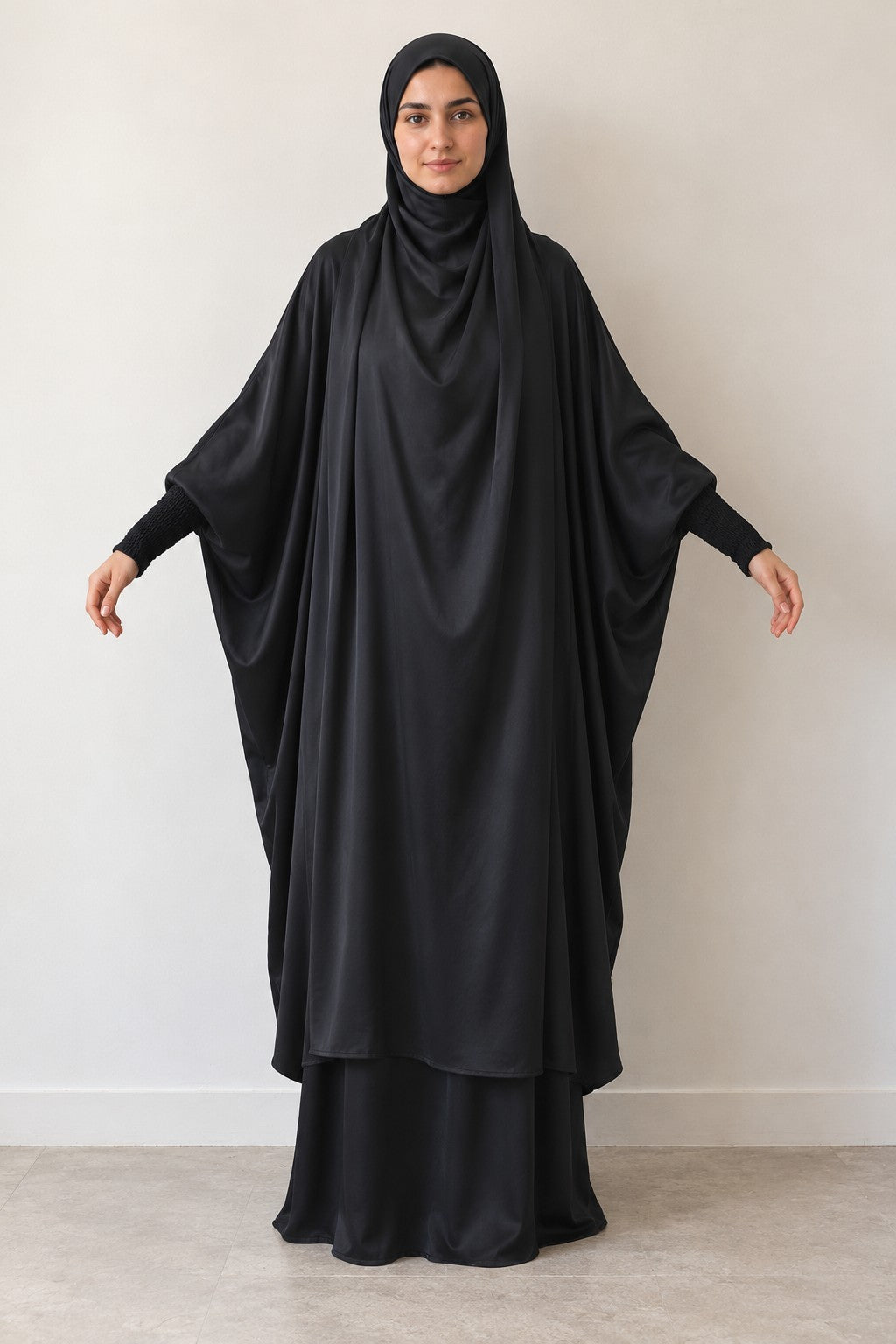 Overhead Jilbab Set in black